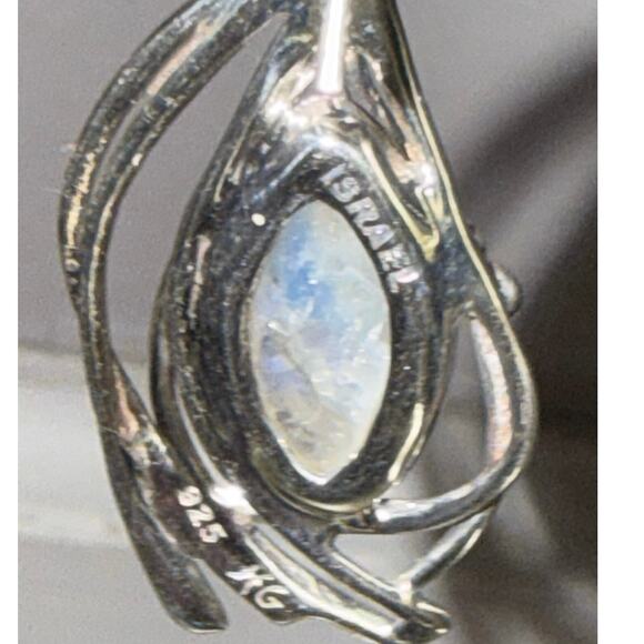 Hagit Gorali Sterling Silver Moonstone Drop Earrings, Israel Signed, Artisan - Picture 6 of 15